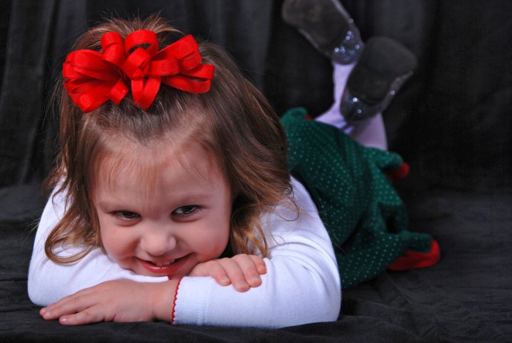 girl with bow in hair